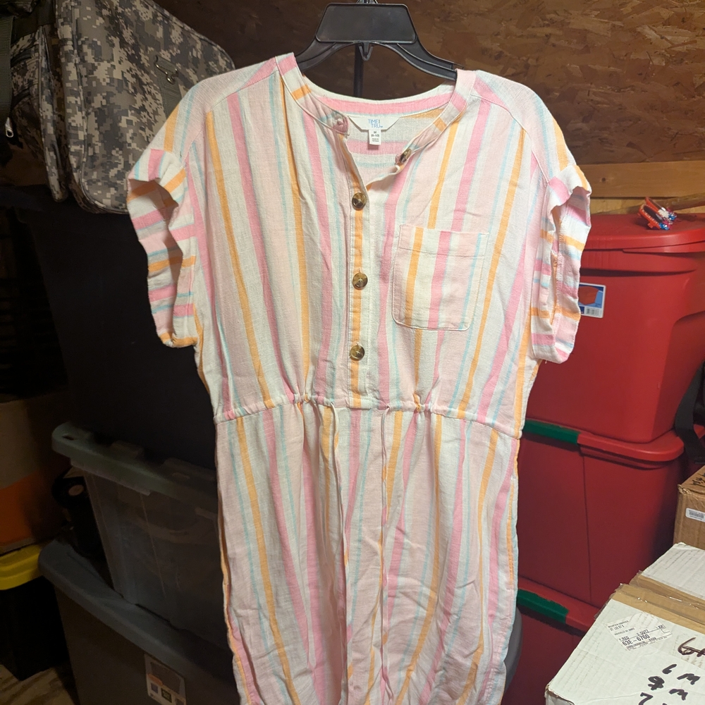 Striped Button-Down Dress